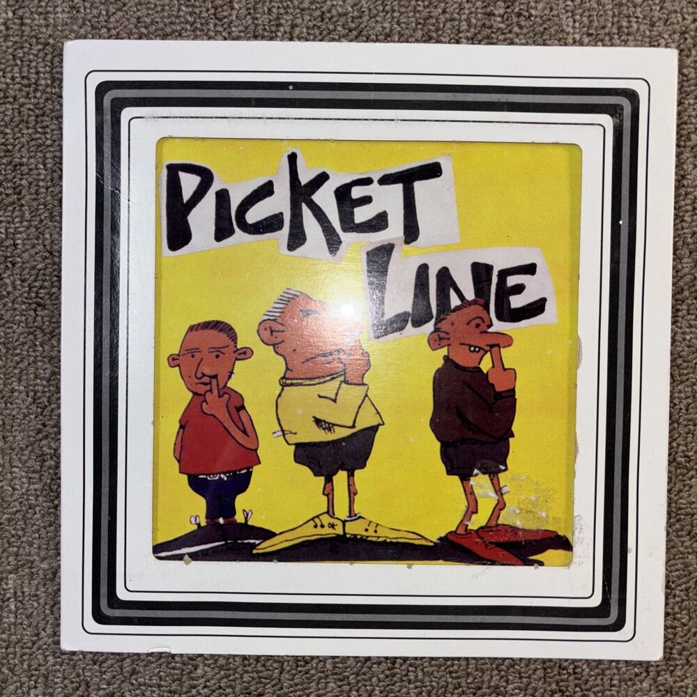Vu Tage 80s Carnival Prize Funny Mirror Glass Picture Picket Line Booger 6x6